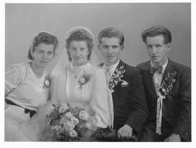 Wedding photograph: Emil’s sister Marie, his wife Maria née Prinz, Emil and his brother-in-law Karl Prinz